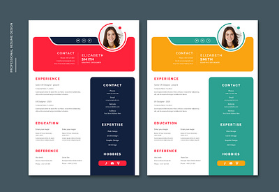 Resume Design Template 3d animation branding cv graphic design logo motion graphics resume ui