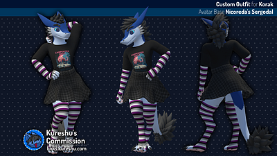 Clothings Commission for Korak 3d 3d model anthro anthropomorphic dragon furry furryart nicoreda sergal sergodal vrc vrchat