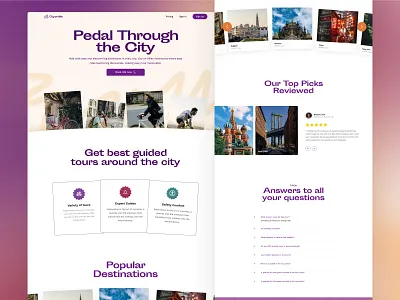 City on bike/ Home page branding design graphic design ui ux website