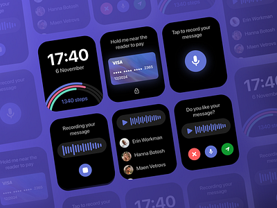 Smartwatch UI | NFC payment & voice messaging smartwatch smartwatchui ui voicemessaging wearables