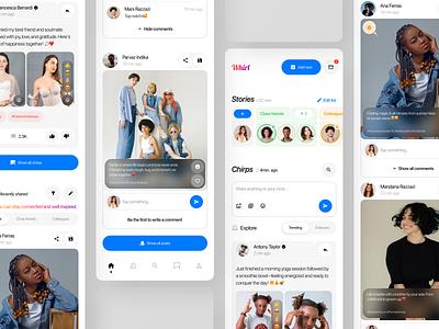 Whirl: Your social media😎 app design application blogger chat communication design feed influencer instagram ios minimal mobile social social media social network startup tiktok tweeter ui ux