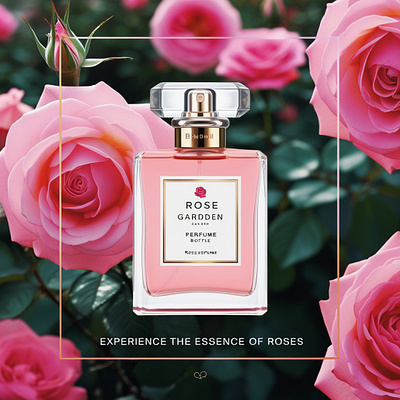 Rose perfume Ads post "Embrace the timeless allure of roses. 🌹 graphic design