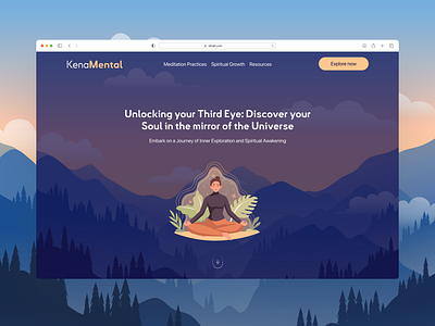 UI of main screen | Meditation background design figma gallery illustration mainscreen meditation minimalistic site sitedesign ui uidesign ux uxdesign website websitedesign