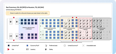 Airline's Upcharge for Earlier Check Ins app design product design product designer ui uxdesign