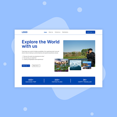 Travel website hero section design design hero section travel ui ui designer ux ux designer website