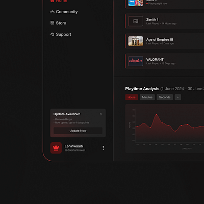 Dark dashboard ui