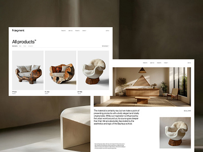 Fragment – Furniture Webdesign e commerce furniture interior modern sans serif swiss typography typography webdesign