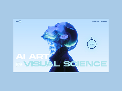Main page of futuristic concept graphic design landing page ui web design