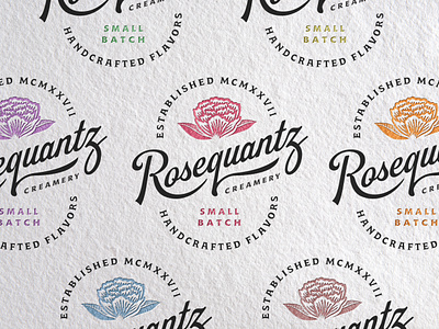 Rosequantz Creamery identity branding design graphic design logo typography