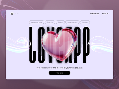 Dating app web design concept app design illustration landing ui ux web web design