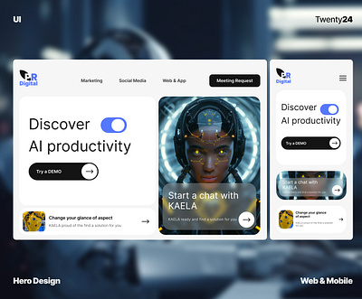 Ai Digital Agency Hero Design agency ai design hero design ui ui design web design