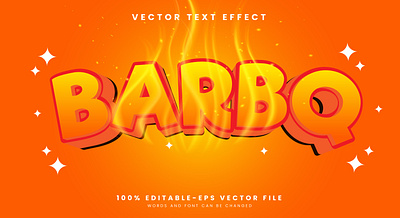 BARBQ 3d editable text style Template fire