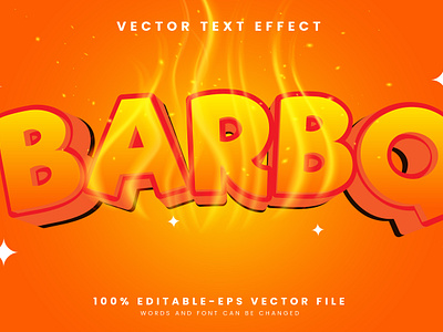 BARBQ 3d editable text style Template fire