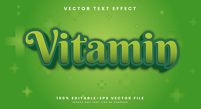 Vitamin 3d editable text style Template heartbeat