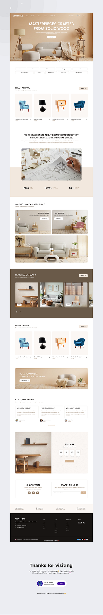 Furniture Website Design digitaldesign ecommerce frontenddevelopment furnituredesign furniturewebsite homedecor interiordesign minimaldesign moderndesign onlinestore productdisplay responsivedesign shopnow ui uiux userexperience userinterface visualdesign webdesign websiteinspiration