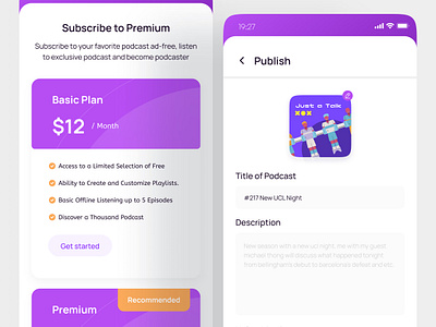 Dazzlecast - Subscribe & Publish Screen, Podcast Apps android app design apps brand brand guide branding colorful design figma graphic design illustration ios logo minimalist podcast responsive ui ui design uiux usr interface