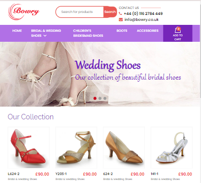 Bowry - Order online bridal shoes in different color ui web design
