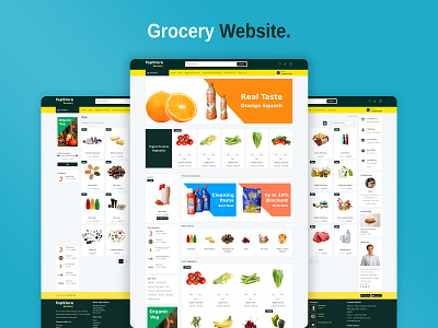 Grocery Store Theme Template branding design ecommerce illustration ui web design website design website template woocommerce wordpress