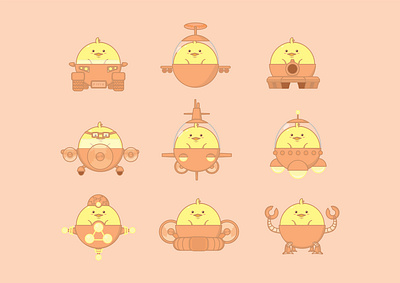 Little Chicken cartoon character character design chicken cute illustration robot vector vehicle