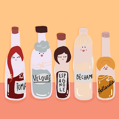 Sauce Gang aposto bottle character design cute design doodle drawing fancy funny illustration sauce women