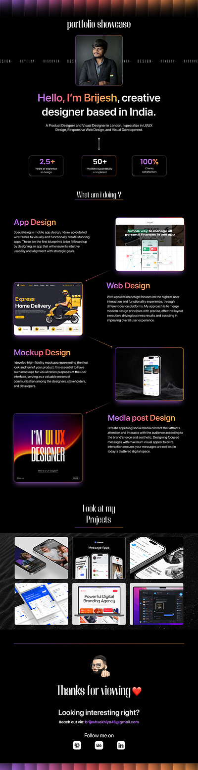 Personal Portfolio design landingpage portfolio ui ui design uiux web design