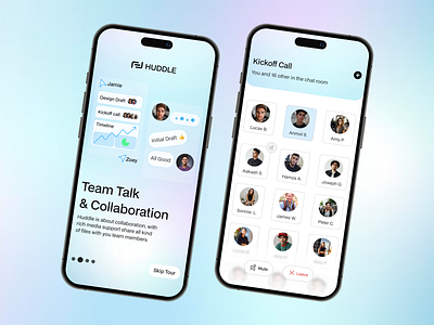 Huddle | Collaboration App collaboration concept mobile product design team ui ux ux design