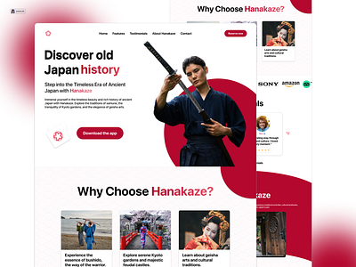 Hanakaze Project Landing Page app branding design graphic design landing page logo ui userexperience userinterface ux web design webdesign