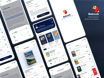 Bebook - Online Bookstore app book bookstore design graphic design logo mobile ui uiux ux