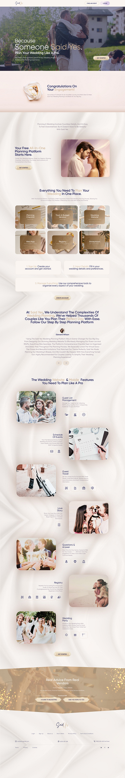 Said Yes: Your Ultimate Wedding Planning Companion graphic design ui web design