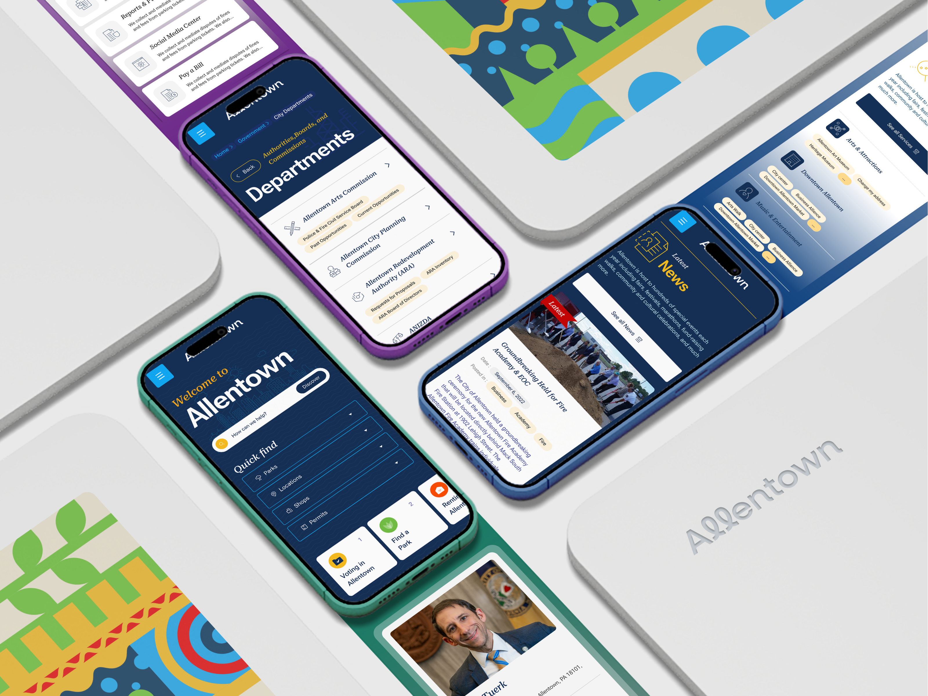 City of Allentown, PA - Website Design & UX/UI Study brand identity branding city county design government graphic design interface mobile municipality state ui ui illustration user experience user interface ux ux design web design web illustration website