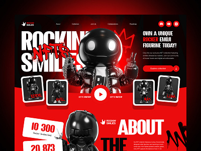 ROCKINʼ SMILES / NFT WEBSITE crypto landing page nft nft collection ui ux web3 webdesign website