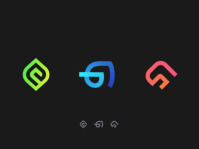 Logomark Exploration 3 concepts elements fantasy fire glyphs gradient icons line logomarks minimal monolinear nature plant pokemon rgb runes single line symbols vibrant water