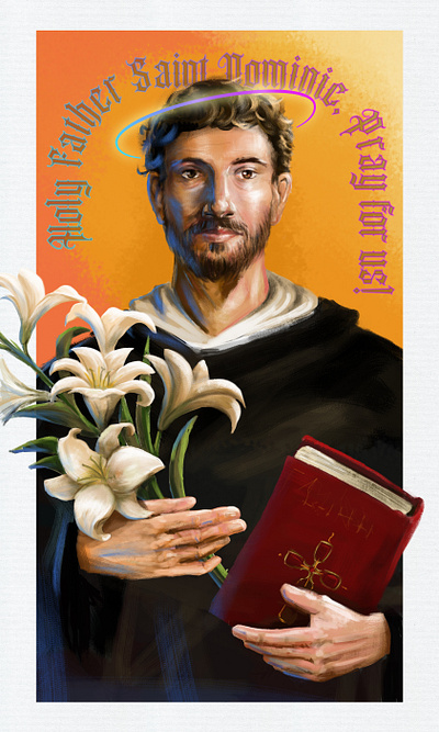 St Dominic de Guzman affinity photo digital oil painting dominic de guzman graphic design illustration order of preachers painting saint dominic