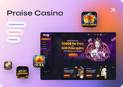 Casino Website 2d admin panel casino design entertainment gambling gaming graphic design illustration mobile app mobile version money ui user flow uxui vector website