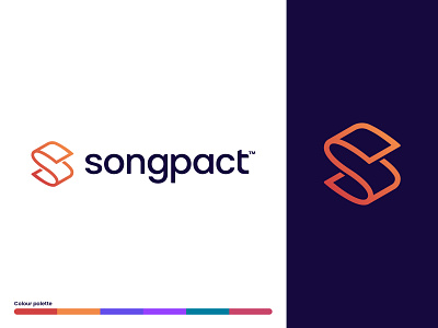 Songpact Logo brand brand identity contract icon logo logo design logo mark mark music s logo sheet music song wordmark