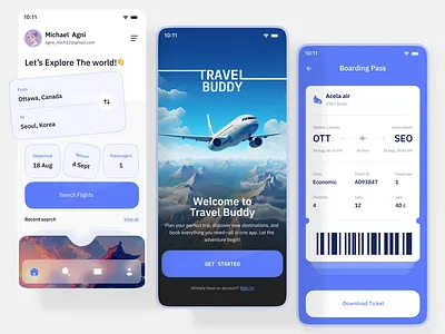 Travel booking app UI app design mobile mobile app travel travel booking ui uiux ux