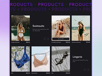 E-commerce | Clothing online shop | Product Catalog app branding buy cart catalog catalogue clothing concept dailyui design ecommerce illustration inspiration lingerie online shop product card products swimsuit ui woman wear