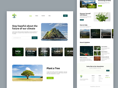 Nature Landing Page UI Design design graphic design landing page design minimal minimal design simple ui ui design ux ux design web design website