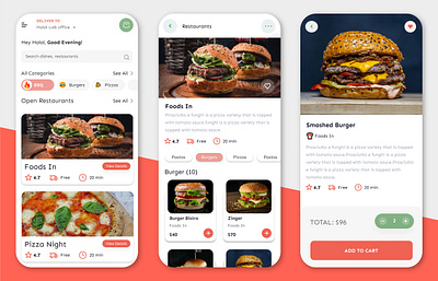 Restaurant Mobile App app branding design fast food figma figma design graphic design graphics illustration interface logo mobile app prototypes typography ui uiux user interface ux vector wireframe