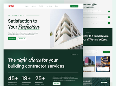 EGS - Construction & Architecture Company Profile Website architecture web design architecture website building website company profile company profile website company website construction website contact us contractor website landing page portfolio portfolio website ui ui design uiux user experience user interface ux web design website design