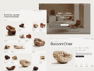 Bako — Website design for a furniture brand animation brand design ecommerce figma furniture information architecture interaction landing page layout minimal minimalism motion online store typography ui user experience user interface ux ui webdesign website