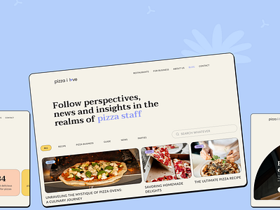 Blog Layout | Articles Preview | Search | Article Categories appdesign articles blog blog layout blog preview categories dailyui discover more pizza pizza website serach ui uidesign userexperience userinterface uxdesign web design