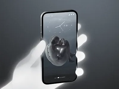 VOID - Mockup / UI / Wallpaper 3d clock dark design graphic design illustration interface lockscreen mockup ui wallpaper watch