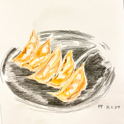 Gyoza illustration traditional