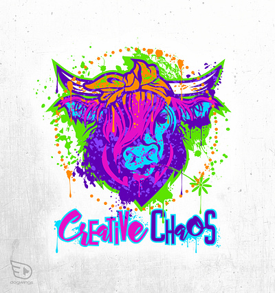 Logo - a paint experience chaos chipdavid dogwings drawing graphic design highland cow logo paint vector