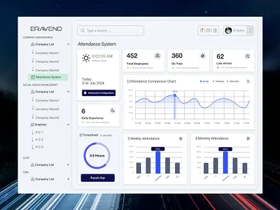 Dashboard Attendance System Page UI Design attendance system dashboard design figma ui user interface