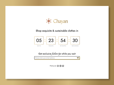Chayan - website launch for luxury clothing brand clothing brand golden launch website luxury website launch