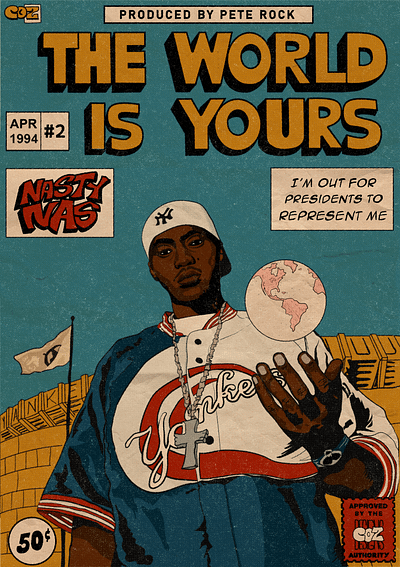 The World Is Yours (1994) album art comic digital art graphic art illmatic illustration nas retro vintage