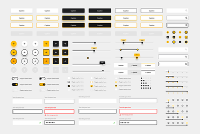 Web app builder / Form builder UI Kit admin buttons clean components dark dashboard kit mobile modern sliders switches text fields ui ui elements ui kit ux web app web ui yellow