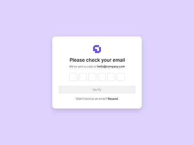 Cevoid Email Verification animation button design email verification logo modal motion purple typography ui ux white